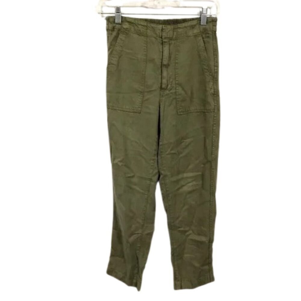 J.Crew Women's Olive Green High Rise Cargo Pants AJ454 Size 0 Moss Utility